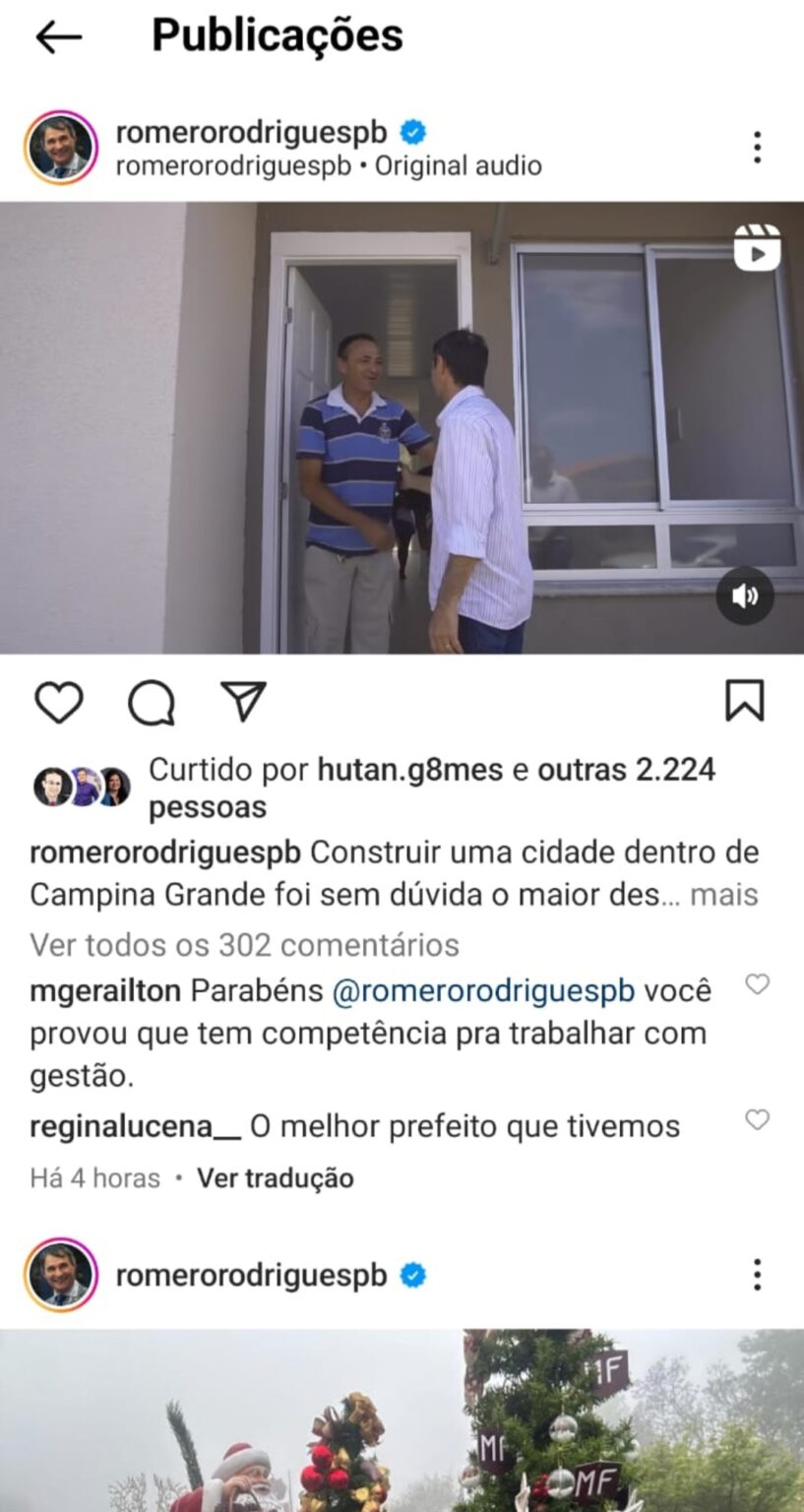 Postagens de Romero relembrando ações em CG aumentam especulações sobre 2024
